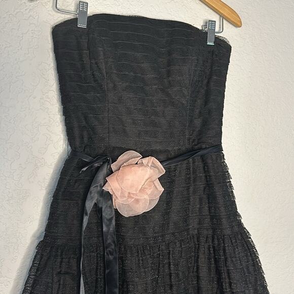 Chetta B Black Strapless Dress with Pink Accent - Picture 2 of 10